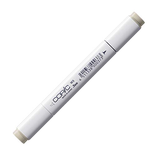 COPIC Classic Marker Typ W - 3, warm gray No. 3, professioneller Layoutmarker, mit einer breiten und einer feinen Spitze von Copic