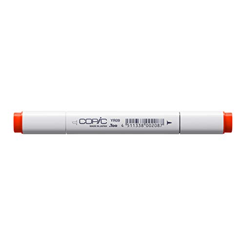 COPIC Classic Marker Typ YR - 09, Chinese Orange, professioneller Layoutmarker, mit einer breiten und einer feinen Spitze von Copic