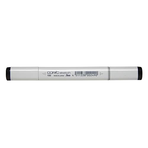 COPIC Sketch Marker Typ - 100, black, professioneller Pinselmarker, mit einer Super-Brush-Spitze und einer Medium-Broad-Spitze von Copic