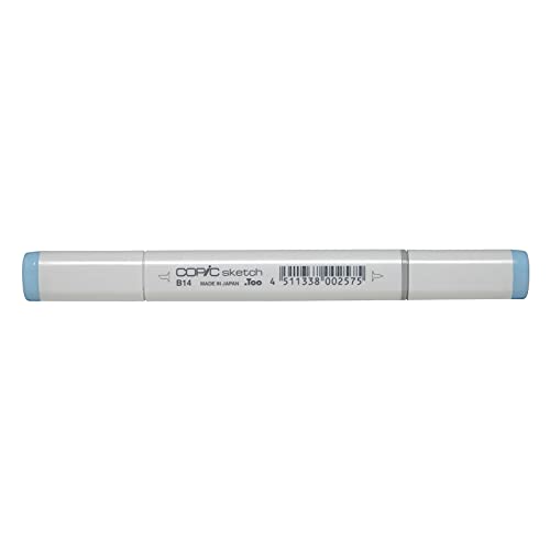 COPIC Sketch Marker Typ B - 14, Light Blue, professioneller Pinselmarker, alkoholbasiert, mit einer Super-Brush-Spitze und einer Medium-Broad-Spitze von COPIC