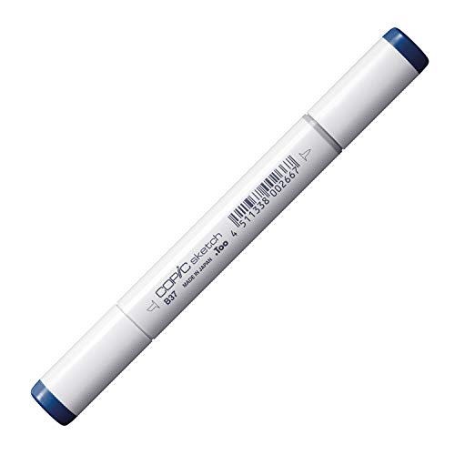 COPIC Sketch Marker Typ B - 37, Antwerp Blue, professioneller Pinselmarker, alkoholbasiert, mit einer Super-Brush-Spitze und einer Medium-Broad-Spitze von COPIC
