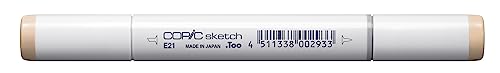 COPIC Sketch Marker Typ E - 21, Soft Sun, professioneller Pinselmarker, mit einer Super-Brush-Spitze und einer Medium-Broad-Spitze COPIC Sketch Marker Typ E - 21, Soft Sun, professioneller Pinselmarker, mit einer Super-Brush-Spitze und einer Medium-Broad-Spitze von Copic