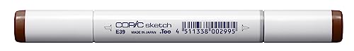 COPIC Sketch Marker Typ E - 39, Leather, professioneller Pinselmarker, mit einer Super-Brush-Spitze und einer Medium-Broad-Spitze von Copic