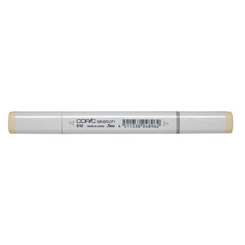 COPIC Sketch Marker Typ E - 42, Sand White, professioneller Pinselmarker, mit einer Super-Brush-Spitze und einer Medium-Broad-Spitze von Copic