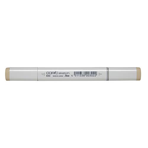 COPIC Sketch Marker Typ E - 43, Dull Ivory, professioneller Pinselmarker, mit einer Super-Brush-Spitze und einer Medium-Broad-Spitze von Copic