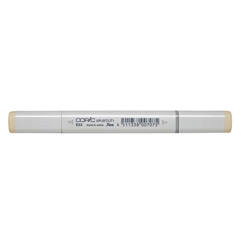 COPIC Sketch Marker Typ E - 53, Raw Silk, professioneller Pinselmarker, mit einer Super-Brush-Spitze und einer Medium-Broad-Spitze von Copic