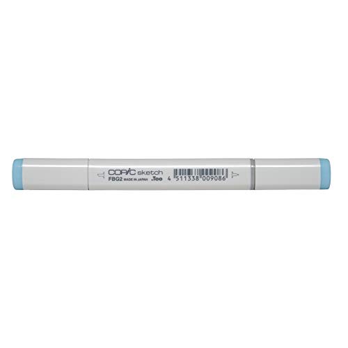 COPIC Sketch Marker Typ FBG - 2, Fluorescent Dull Blue Green, professioneller Pinselmarker, mit einer Super-Brush-Spitze und einer Medium-Broad-Spitze von Copic