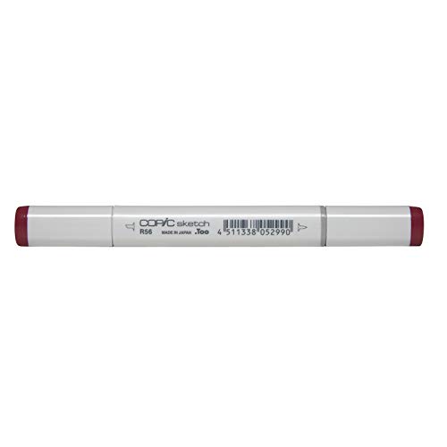 COPIC Sketch Marker Typ R - 56, Currant, professioneller Pinselmarker, mit einer Super-Brush-Spitze und einer Medium-Broad-Spitze von Copic