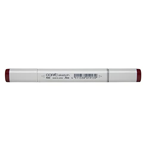COPIC Sketch Marker Typ R - 89, Dark Red, professioneller Pinselmarker, mit einer Super-Brush-Spitze und einer Medium-Broad-Spitze von Copic