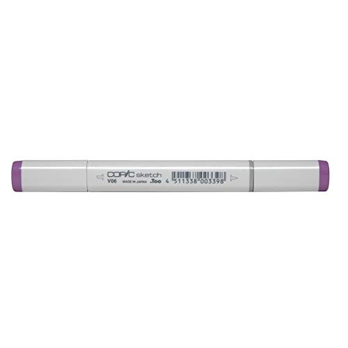 COPIC Sketch Marker Typ V - 06, Lavender, professioneller Pinselmarker, mit einer Super-Brush-Spitze und einer Medium-Broad-Spitze von Copic