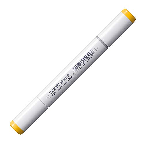 COPIC Sketch Marker Typ Y - 19, Napoli Yellow, professioneller Pinselmarker, mit einer Super-Brush-Spitze und einer Medium-Broad-Spitze von Copic