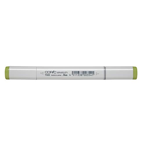 COPIC Sketch Marker Typ YG - 03, Yellow Green, professioneller Pinselmarker, alkoholbasiert, mit einer Super-Brush-Spitze und einer Medium-Broad-Spitze von COPIC