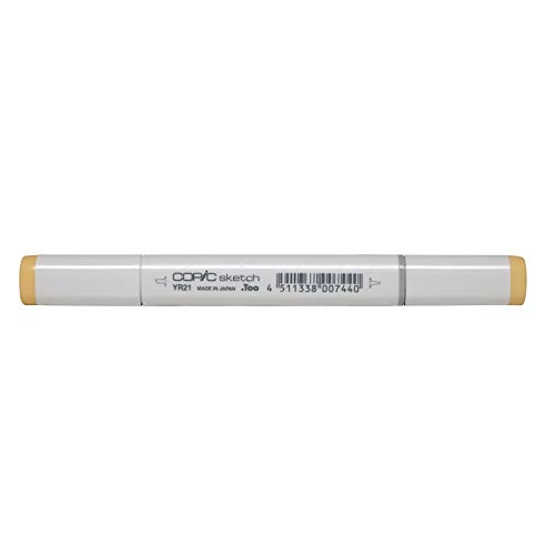 COPIC Sketch Marker Typ YR - 21, Cream, professioneller Pinselmarker, mit einer Super-Brush-Spitze und einer Medium-Broad-Spitze von Copic