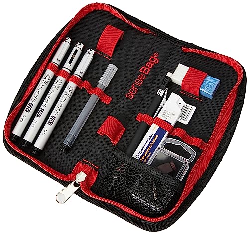Copic Multiliner SP Set "College A", 20-teiliges Set im senseBag, mit 3 Finelinern, Nachfüllpatrone, Zirkelaufsatz, Druckbleistift inkl. Minen und Radiergummi von Copic