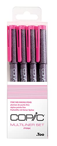 COPIC Multiliner Set, Pink, 4 Fineliner in verschiedenen Strichstärken, Zeichen Stifte mit einer feinen Spitze und wasserbeständiger Pigmenttinte COPIC Multiliner Set, Pink, 4 Fineliner in verschiedenen Strichstärken, Zeichen Stifte mit einer feinen Spitze und wasserbeständiger Pigmenttinte von Copic