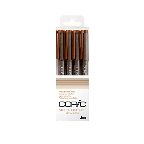 COPIC Multiliner Set, Sepia, 4 Fineliner in verschiedenen Strichstärken, Zeichen Stifte mit einer feinen Spitze und wasserbeständiger Pigmenttinte COPIC Multiliner Set, Sepia, 4 Fineliner in verschiedenen Strichstärken, Zeichen Stifte mit einer feinen Spitze und wasserbeständiger Pigmenttinte von Copic