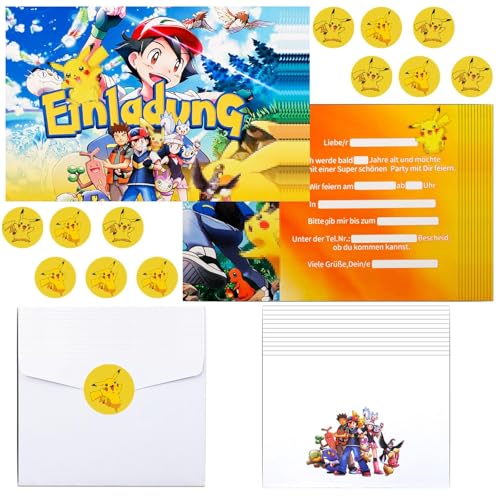COQOYO Einladungskarten für Kindergeburtstag, 12 Stück Geburtstag Einladungen auf Deutsch, Party Einladung Set mit Cartoon-Anime-Mustern, bunten Umschlägen und runden Aufklebern für Jungen Mädchen COQOYO Einladungskarten für Kindergeburtstag, 12 Stück Geburtstag Einladungen auf Deutsch, Party Einladung Set mit Cartoon-Anime-Mustern, bunten Umschlägen und runden Aufklebern für Jungen Mädchen von COQOYO