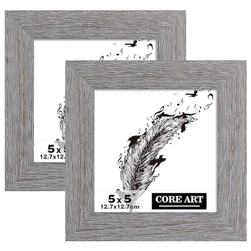 CORE ART Bilderrahmen, handgefertigt, Holz, rustikal, grau, 2er-Set, hochauflösende, halbgehärtetes Glas, Wand- oder Tischdisplay von CORE ART