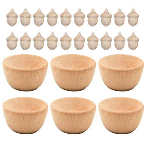 CORHAD 1 Satz 26 Stück Holzspielzeug bastelset basteln für holzspielsachen decor malen Eichel unfertiges Holzeichelhandwerk natürliches unvollendetes Handwerk von CORHAD