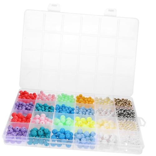CORHAD 1 Schachtel Bunte Acrylperlen im Fächer Box Kleine Bastelperlen für Armbänder Ketten DIY Schmuckherstellung Vielseitige Spacer Perlen für Halsketten und Ohrringe von CORHAD