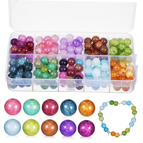 CORHAD 1 Schachtel Glasperlen Bunte Bastelperlen mit Schnur Schmuckherstellung DIY Armbänder Halsketten Ohrringe Zubehör für Kreative Schmuckgestaltung und Accessoires von CORHAD