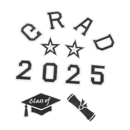 CORHAD 1 Set Bestickte Stickflicken Der Klasse Von 2025, Zum Aufbügeln, Applikation Für Abschlusskappen, Diy, Dekorative Flicken Für Kleidung, Hüte, Taschen von CORHAD