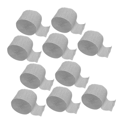CORHAD 10 Rollen Krepppapier Silber Langlebig Flexibles Material für Partydekoration DIY Basteln Geburtstag Hochzeit Babyparty Fest Streamer Decorations von CORHAD
