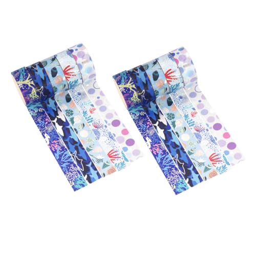 CORHAD 10 Rollen Ocean Style Washi Masking Tape DIY Papier Klebeband mit Leuchtendem Meer motiv für Scrapbooking Basteln Geschenkverpackung und Tagebuchdekoration von CORHAD