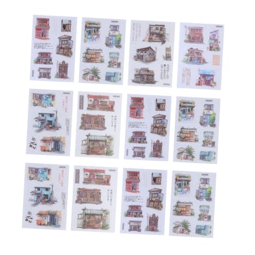 CORHAD 10 Sätze Washi Sticker Japanisches Building Theme DIY Scrapbooking Aufkleber Selbstklebend für Fotoalbum Tagebuch Journal Dekoration pro für Basteln Planer Notizbuch von CORHAD