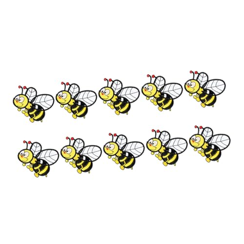 CORHAD 10 Stück Bestickte Bienen Aufnäher zum Aufnähen und Aufbügeln Niedliche Cartoon Patches für Kleidung DIY Reparatur und Dekoration Geeignet für Erwachsene von CORHAD