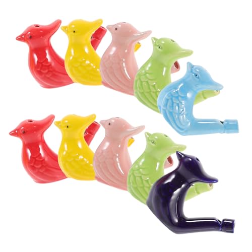 CORHAD 10 Stück Teiliges Bunte Keramik Vogelpfeifen für Kreative Wasservogelform Pädagogisches Musikspielzeug Musikalität für Kindergeburtstag und Lernspaß von CORHAD
