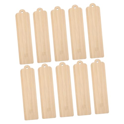 CORHAD 10 Stück Teiliges DIY Holz Lesezeichen aus Bambus Blanko zum Bemalen und Gravieren Vielseitig für Basteln Dekoration Schlüsselanhänger für Geschenke von CORHAD