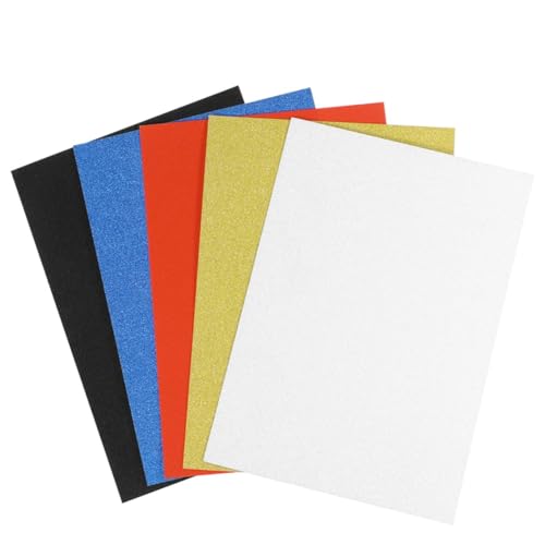 CORHAD 10 Stück Teiliges Glitzerpapier Buntes Bastelpapier Glitzerkarton für DIY Scrapbooking Dekorationen Einseitig Weiß Schweres Funkelndes Material Leicht Zuschneidbar Zufällige Farbe von CORHAD