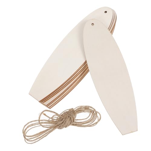 CORHAD 10 Stück Teiliges Holz Surfbrett Unbemalt Robustes Bastelholz für DIY Malen Stranddeko Wandornamente Vielseitig für Sommerparty Küstenstil von CORHAD