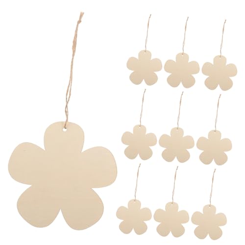 CORHAD 10 Stück Teiliges Holzblumen zum Basteln Unbemalte Holzblüten mit Glatten Kanten Sichere DIY holzscheiben für Natürliche Holzteile zum Bemalen und Kreative Dekoration Zuhause oder von CORHAD