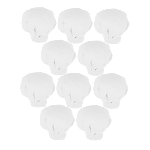 CORHAD 10 Stück Teiliges Mini Stoffkochmützen Weiß Kleine Puppenhüte für DIY Puppenzubehör Basteln Miniatur Puppenhaus Dekoration Kreative Handwerksprojekte von CORHAD