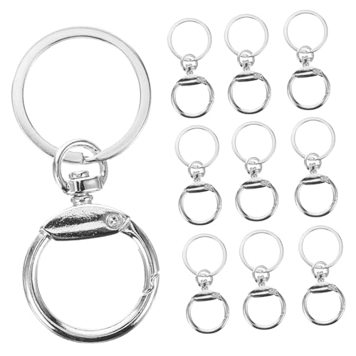 CORHAD 10 Stück Teiliges Schlüsselanhänger Ringe aus Zinklegierung Robuste Leichte Schlüsselclips mit Federverschluss für DIY Basteln Vielseitige Schlüsselanhänger Zubehör für Schlüssel CORHAD 10 Stück Teiliges Schlüsselanhänger Ringe aus Zinklegierung Robuste Leichte Schlüsselclips mit Federverschluss für DIY Basteln Vielseitige Schlüsselanhänger Zubehör für Schlüssel von CORHAD
