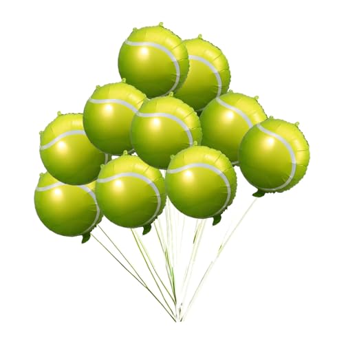 CORHAD 10 Stück Teiliges Tennisball-folienballons Aufblasbar Leichte Metallic-luftballons für Sport-motto-geburtstag Einfache Hängedekoration Geeignet für Shower und Tennis Party von CORHAD