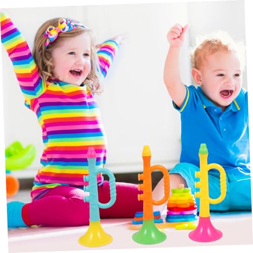 CORHAD 10 Stück Teiliges Trompeten Spielset Pädagogisches Lernspielzeug für Musikalische Früherziehung Lustige Realistische Blasinstrumente Fördert Kreativität und Zufällige Farbe von CORHAD