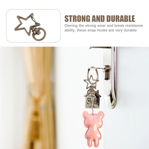 CORHAD 10 Stück Teiliges Vintage Stern Schlüsselanhänger aus Zinklegierung mit Drehverschluss Robust und Drehbar für DIY Schlüsselketten Taschen und Anhänger Antike Optik Langlebig CORHAD 10 Stück Teiliges Vintage Stern Schlüsselanhänger aus Zinklegierung mit Drehverschluss Robust und Drehbar für DIY Schlüsselketten Taschen und Anhänger Antike Optik Langlebig von CORHAD