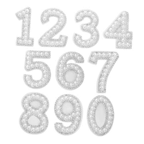 CORHAD 10 Stück Teiliges Weiße Zahlen Aufnäher zum Aufbügeln Glitzernde Strasssteine Selbstklebend Robust und Vielseitig für Kleidung DIY Deko Taschen Handys Laptops CORHAD 10 Stück Teiliges Weiße Zahlen Aufnäher zum Aufbügeln Glitzernde Strasssteine Selbstklebend Robust und Vielseitig für Kleidung DIY Deko Taschen Handys Laptops von CORHAD