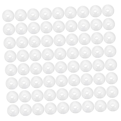 CORHAD 100 Stück DIY Spacer Perlen Weiß Katzenauge Resin Rundperlen Schmuckherstellung Armband Basteln Zubehör Langlebig und Farbbeständig für Kreative DIY Charms von CORHAD