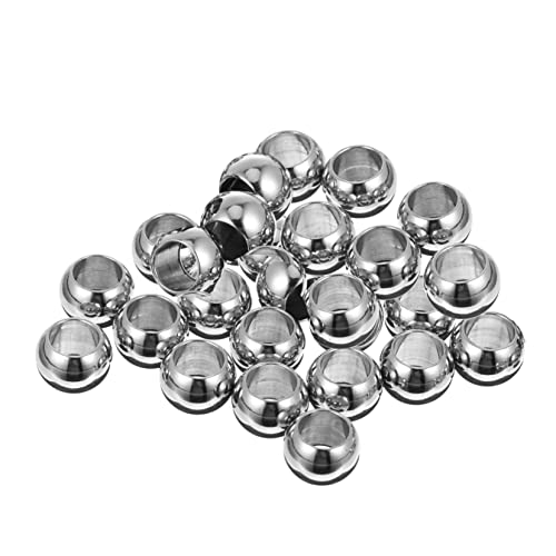 CORHAD 100 Stück Durchgangs perlen edelstahlkügelchen bracelet beads armbandperlen Reize freundschaftsarmbänder Schmuckherstellung aus Perlen Halskette Perlen Rostfreier Stahl Silver von CORHAD