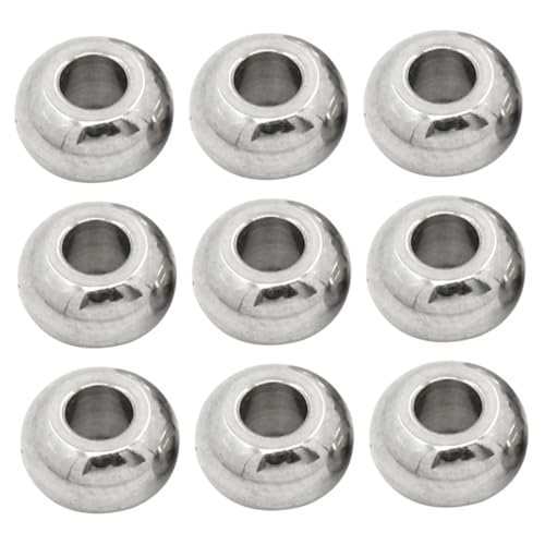 CORHAD 100 Stück Edelstahl Runde Glatte Nahtlose Spacer Perlen Silberfarbene Metalllose Schmuckperlen für DIY Armband Halskette Auffädeln CORHAD 100 Stück Edelstahl Runde Glatte Nahtlose Spacer Perlen Silberfarbene Metalllose Schmuckperlen für DIY Armband Halskette Auffädeln von CORHAD