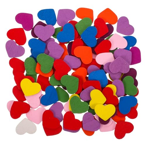 CORHAD 100 Stück Holzherzen Bastelset Kleine Natürliche Holzscheiben Handliche Herzformen für DIY Valentinstag Deko Hochzeitsornamente Leichte Holzverzierungen für Kreative von CORHAD