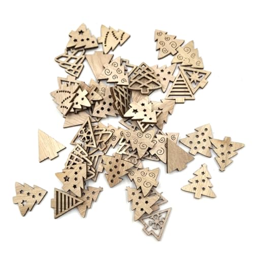 CORHAD 100 Stück Holzscheiben Weihnachtsanhänger Baumform Holzschmuck DIY Knöpfe Basteln Weihnachtsdeko Langlebig Sicher für Zuhause Auto Party CORHAD 100 Stück Holzscheiben Weihnachtsanhänger Baumform Holzschmuck DIY Knöpfe Basteln Weihnachtsdeko Langlebig Sicher für Zuhause Auto Party von CORHAD