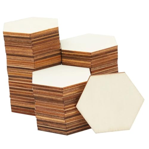 CORHAD 100 Stück Sechseckige Unlackierte Holzscheiben aus Naturbelassenem Holz Glatte Kanten für DIY Bastelprojekte Kinderzeichnungen Partydeko und Individuelle Holzkunst CORHAD 100 Stück Sechseckige Unlackierte Holzscheiben aus Naturbelassenem Holz Glatte Kanten für DIY Bastelprojekte Kinderzeichnungen Partydeko und Individuelle Holzkunst von CORHAD