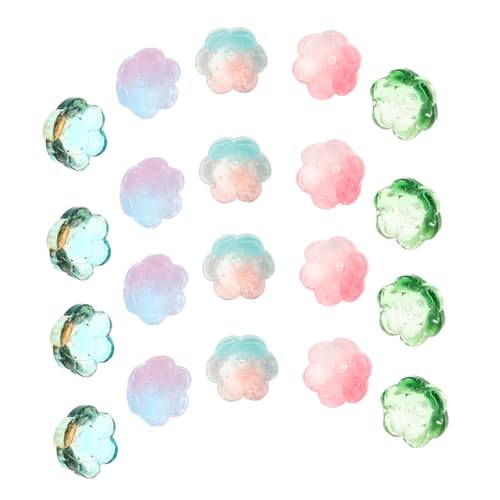 CORHAD 100 Stück Teiliges Bunte Glockenblumen Glasperlen mit Farbverlauf Polierte Schmuckperlen für DIY Armbänder Halsketten Ohrringe Kreative Bastelperlen für Individuelle Accessoires von CORHAD