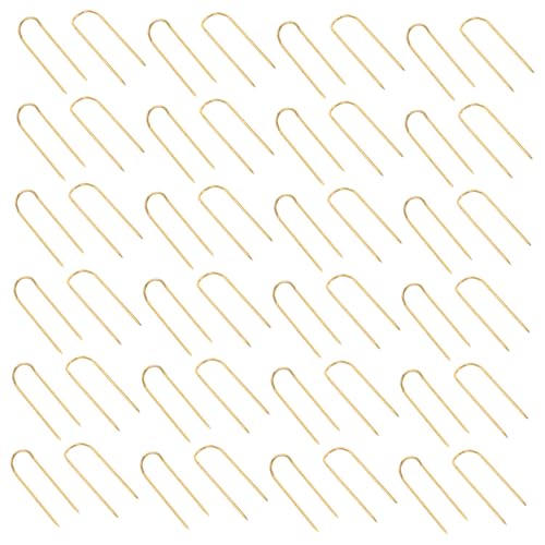 CORHAD 100 Stück U-förmige Nähnadeln: Doppelte Gerade, Näh- Und Quiltnadeln, Bastelnadeln Für Polsterarbeiten, DIY-stoffkränze, Projekte Und Heimdekoration, Golden von CORHAD