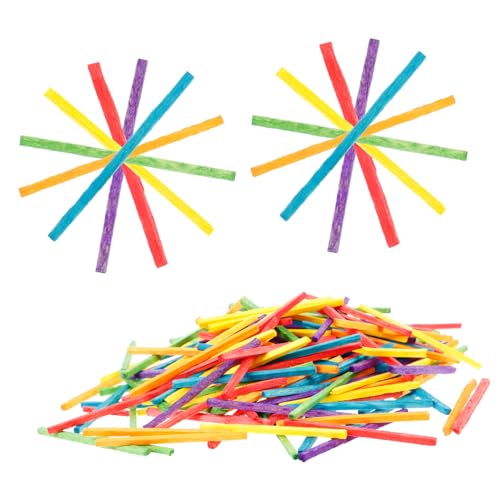 CORHAD 1000Stücke Farbige Bastelstäbchen Holz Gelbe DIY für und Vielseitig Einsetzbar für Bastelprojekte Schule und Freizeit von CORHAD
